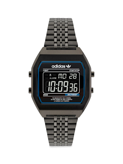 Adidas Originals Digital 2 Resin Strap Watch In Black