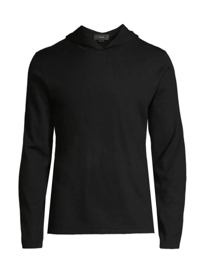 Vince Jersey Stitch Pullover Hoodie In Black