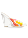 Stuart Weitzman Tia 100 Lucite Wedge Sandals In Aurora