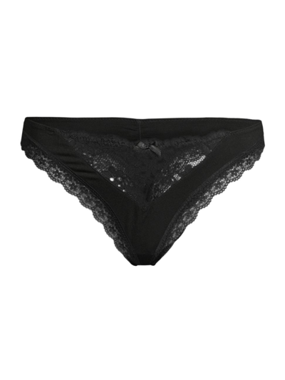 Honeydew Intimates Willow Lace Thong In Black