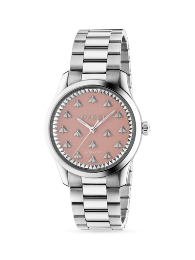Gucci Men's G-timeless Automatic Stainless Steel Bracelet Watch In Silver
