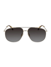 Lanvin Jl 60mm Aviator Sunglasses In Gold Gradient Grey