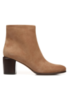Vince Maggie Womens Leather Square Toe Ankle Boots In Tan