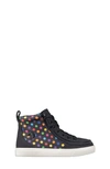 Billy Footwear Kids' Classic Hi-rise Sneaker In Black Polka/ Black