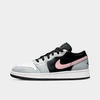 Nike Jordan Big Kids' Air 1 Low Casual Shoes In Black/bleached Coral/grey Fog/white