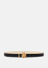 Versace Medusa Biggie Thin Leather Belt In Black