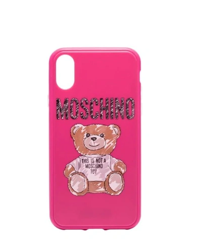 Moschino Ladies Teddy Bear Iphone Xs/x Case In Pink