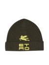 ETRO KNITTED BEANIE WITH ETRO CUBE LOGO