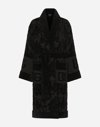 Dolce & Gabbana Bath Robe In Terry Cotton Jacquard In Multicolor