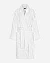 Dolce & Gabbana Terry Cotton Jacquard Bath Robe In Multicolor