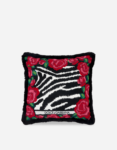 Dolce & Gabbana Embroidered Cushion Small In Multicolor