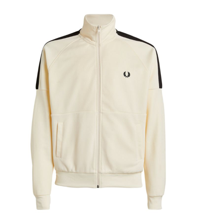 Fred Perry Paneled Taped Track Jacket In Gray