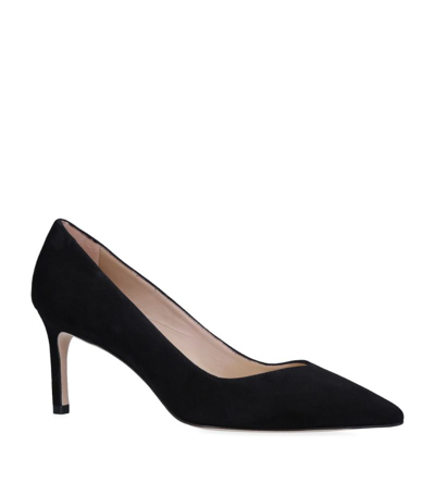 Stuart Weitzman Anny 70 Pointed-toe Suede Court Shoes In Black