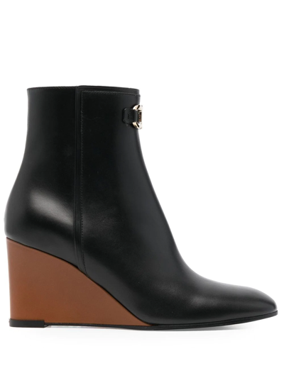 FERRAGAMO 70MM WEDGE-HEEL ANKLE BOOTS
