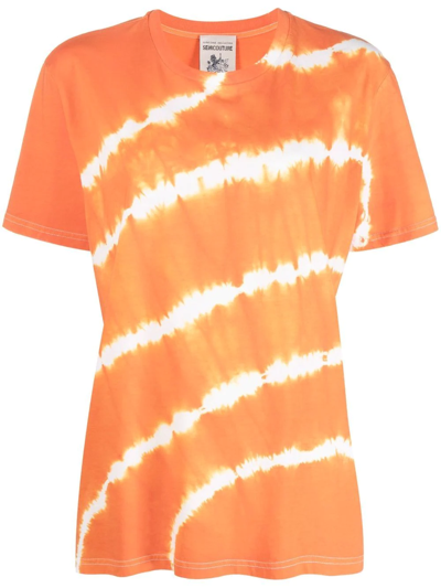Semicouture Tie-dye Print T-shirt In Orange