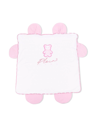Philipp Plein Junior Embroidered-logo Detail Blanket In Pink