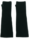 NINA RICCI RIBBED WOOL MITTENS