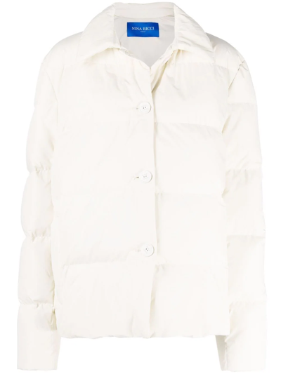 Nina Ricci Button-fastening Puffer Jacket In Neutrals