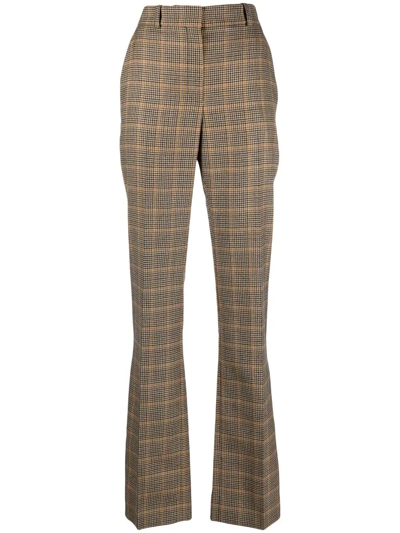 Nina Ricci Houndstooth Checked Straight-leg Trousers In Neutrals