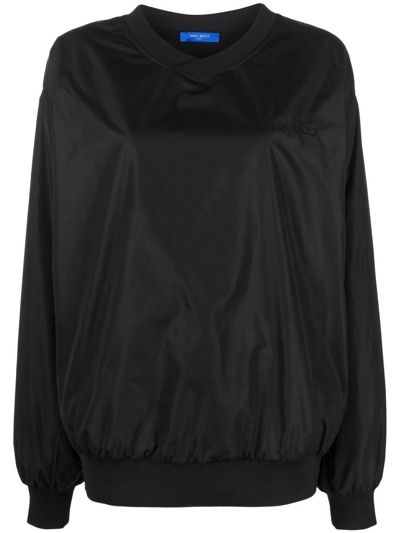 Nina Ricci V-neck Technical Sweatshirt In Black