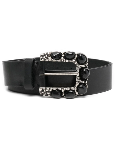 P.a.r.o.s.h Gem-embellished Leather Belt In Black