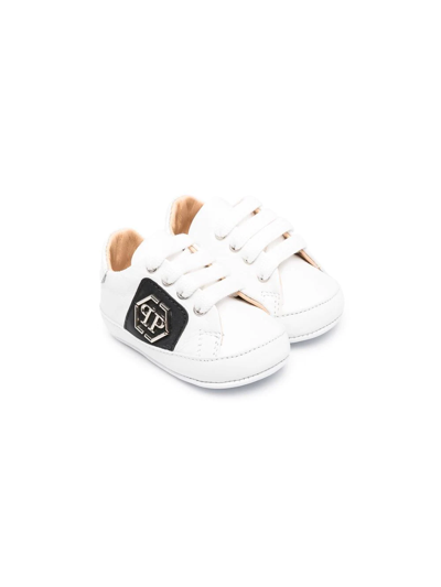 Philipp Plein Babies' Hexagon Low-top Sneakers In White