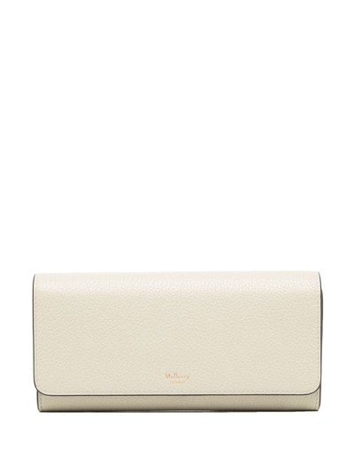 Mulberry Continental Classic Grain Wallet In White