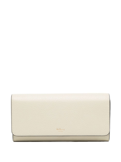 Mulberry Continental Classic Grain Wallet In Chalk