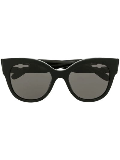 Mulberry Mila Oversized Round Sunglasses In Black