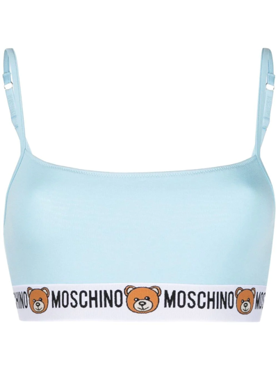 Moschino Teddy-bear Print Bra In White
