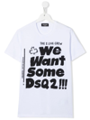 Dsquared2 Teen Live Crew Logo T-shirt In White