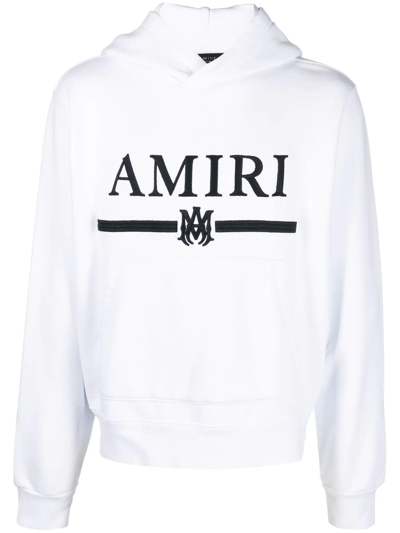 Amiri Logo-print Long-sleeve Hoodie In White | ModeSens