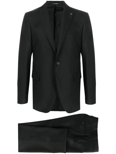 Tagliatore Fitted Single-breasted Suit In Schwarz