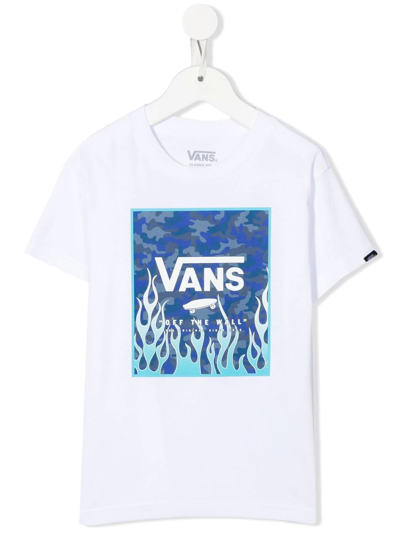 Vans Kids' Graphic-print Logo T-shirt In White