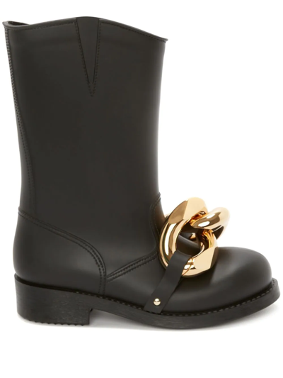 Jw Anderson 35mm Chain Rubber Ankle Boots In Black