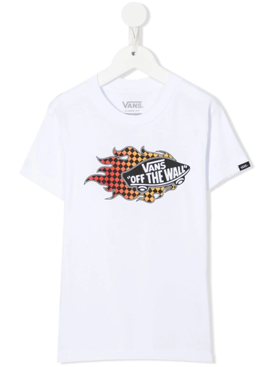 Vans Kids' Logo-print Short-sleeve T-shirt In White