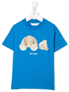 Palm Angels Teddy Bear-print Short-sleeved T-shirt In Blue