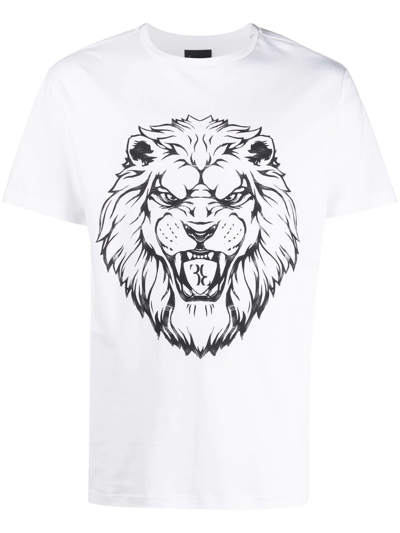 Billionaire Lion-print Short-sleeved T-shirt In White