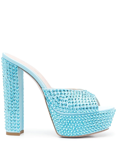 Gedebe Jerry Crystal-embellished Platform Sandals In Blue