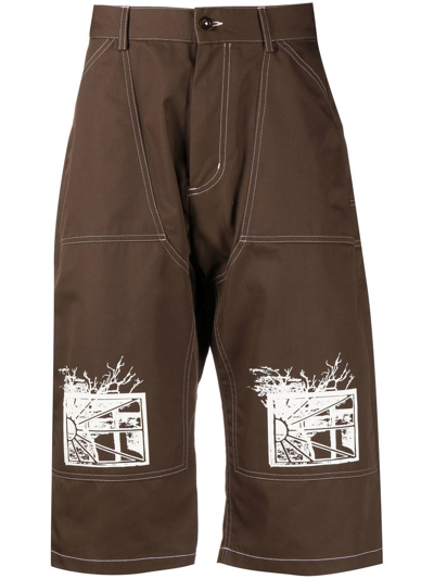 Paccbet Knee-length Shorts In Brown