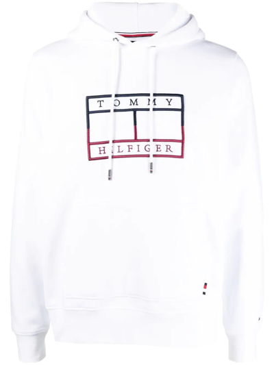 Tommy Hilfiger Logo-print Hoodie In White