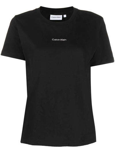 Calvin Klein Micro Logo Print T-shirt In Black