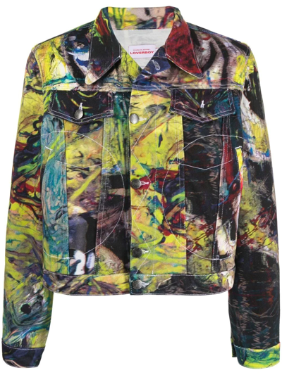 Charles Jeffrey Loverboy Moonlight-print Denim Jacket In Multicolor