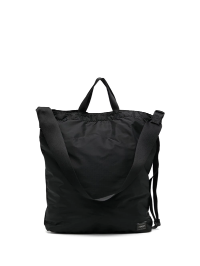 Porter-yoshida & Co Logo-patch Shoulder Bag In Black