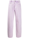 Agolde Baggy Tapered-leg Organic-cotton Denim Jeans In Purple