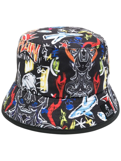 Philipp Plein Graphic-print Bucket Hat In Black