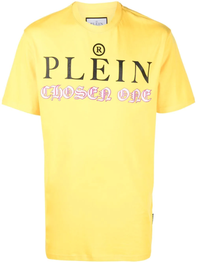 Philipp Plein Logo-print Detail T-shirt In Yellow