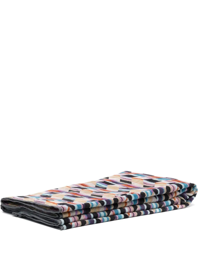 Missoni All-over Geometric-print Beach Towel In Purple