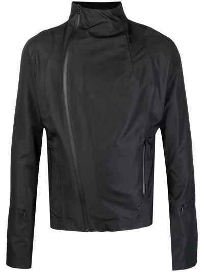 Hyein Seo Asymmetric-zip Lightweight Jacket In Black