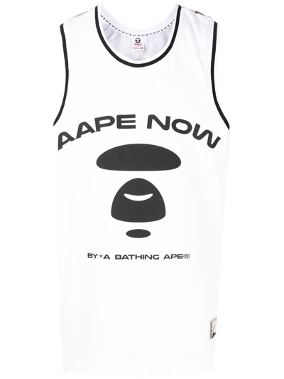 Aape By A Bathing Ape Logo-print Detail Tank Top In White
